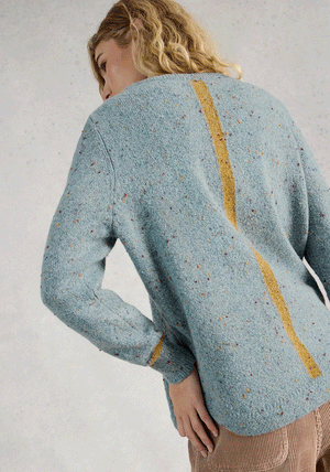 White Stuff Talia Nep Crew Neck Jumper, Blue
