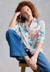 White Stuff Annie Jersey Printed Shirt, Blue Multi