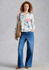 White Stuff Annie Jersey Printed Shirt, Blue Multi