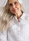 White Stuff Sophie Collared Heart Print Shirt, White