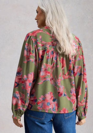 White Stuff Lana V Neck Top, Green