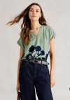 White Stuff Kate Floral Print V-Neck Blouse, Green