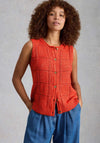 White Stuff Tilly Button Up Knit Vest, Orange