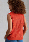 White Stuff Tilly Button Up Knit Vest, Orange