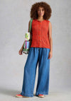 White Stuff Tilly Button Up Knit Vest, Orange