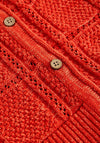 White Stuff Tilly Button Up Knit Vest, Orange