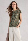 White Stuff Rowan Crew Neck Printed T-Shirt, Green