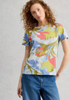 White Stuff Abbie Crew Neck Printed T-Shirt, Blue Multi
