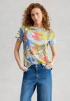 White Stuff Abbie Crew Neck Printed T-Shirt, Blue Multi