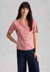White Stuff Annie Patterned V-Neck Blouse, Coral
