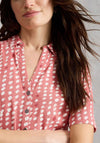 White Stuff Annie Patterned V-Neck Blouse, Coral