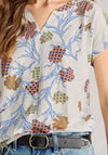 White Stuff Nelly Notch Neck Top, White Muti