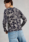 White Stuff Lulu Printed Crewneck Cardigan, Navy