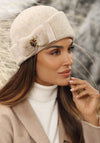 Willi Muzisa Beetle Broche Toque Hat, Beige
