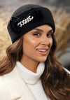 Willi Ranzit Chain & Bow Toque Hat, Black