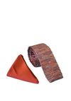 William Turner Knitted Tweed Tie & Pocket Square, Rust