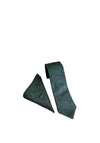 William Turner Swirl Tie & Pocket Square, Bottle Green