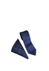William Turner Swirl Tie & Pocket Square, Navy