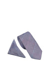 William Turner Tweed Check Tie & Pocket Square, Blue