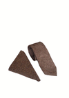 William Turner Tweed Mige Tie & Pocket Square, Brown