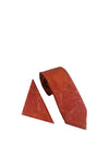 William Turner Wedding Paisley Tie & Pocket Square, Rust Orange
