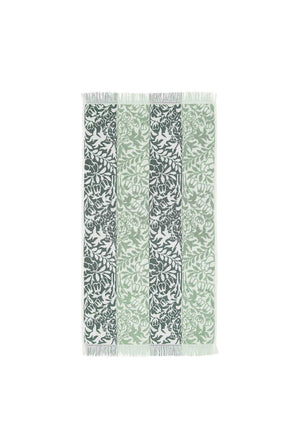William Morris Rose Stripe Towel, Green