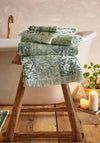 William Morris Rose Stripe Towel, Green