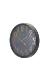 Fern Cottage Modern Metal Wall Clock, Black