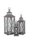 Fern Cottage Cross Detail Lantern, Black