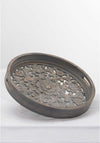 Wj Sampson Set of 2 Carved Lousi Trays, Grey Wash