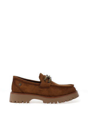 Xti Womens Faux Suede Loafers, Brown