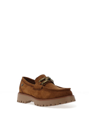 Xti Womens Faux Suede Loafers, Brown