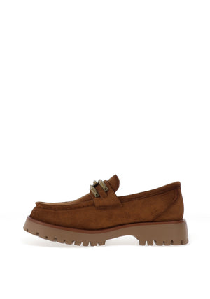 Xti Womens Faux Suede Loafers, Brown