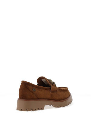 Xti Womens Faux Suede Loafers, Brown