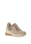Xti Womens Hidden Front Zip Wedge Trainers, Beige