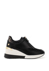 Xti Womens Hidden Front Zip Wedge Trainers, Black