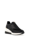 Xti Womens Hidden Front Zip Wedge Trainers, Black