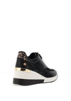 Xti Womens Hidden Front Zip Wedge Trainers, Black