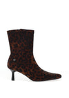 Xti Womens Leopard Printed Heeled Sock Boot, Brown