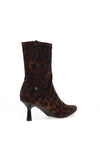 Xti Womens Leopard Printed Heeled Sock Boot, Brown