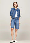Tommy Hilfiger Womens Slim Fit Denim Trucker Jacket, Mel Blue