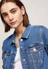 Tommy Hilfiger Womens Slim Fit Denim Trucker Jacket, Mel Blue