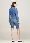 Tommy Hilfiger Womens Slim Fit Denim Trucker Jacket, Mel Blue