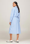 Tommy Hilfiger Womens Monogram Stripe Relaxed Midi Shirt Dress, Blue Spell