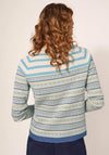 White Stuff Lulu Stripe Pattern Cardigan, Teal Multi