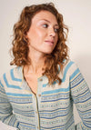 White Stuff Lulu Stripe Pattern Cardigan, Teal Multi