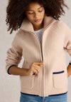 White Stuff Betty Zipped Short Cardigan, Beige