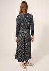White Stuff Mia Print Jersey Midi Dress, Black Multi