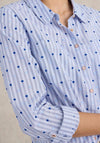 White Stuff Sophie Stripe Polka Dot Shirt, Blue