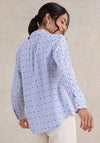 White Stuff Sophie Stripe Polka Dot Shirt, Blue